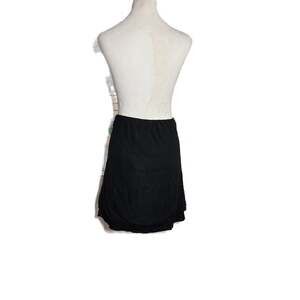 Black Silk Bubble Hem Mini Skirt